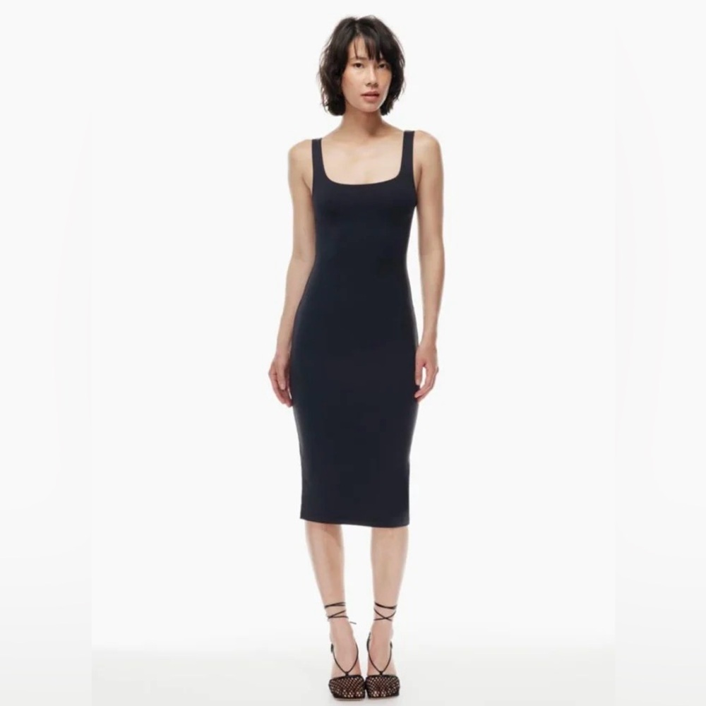 Aritzia Babaton Elegant Black Midi Dress
